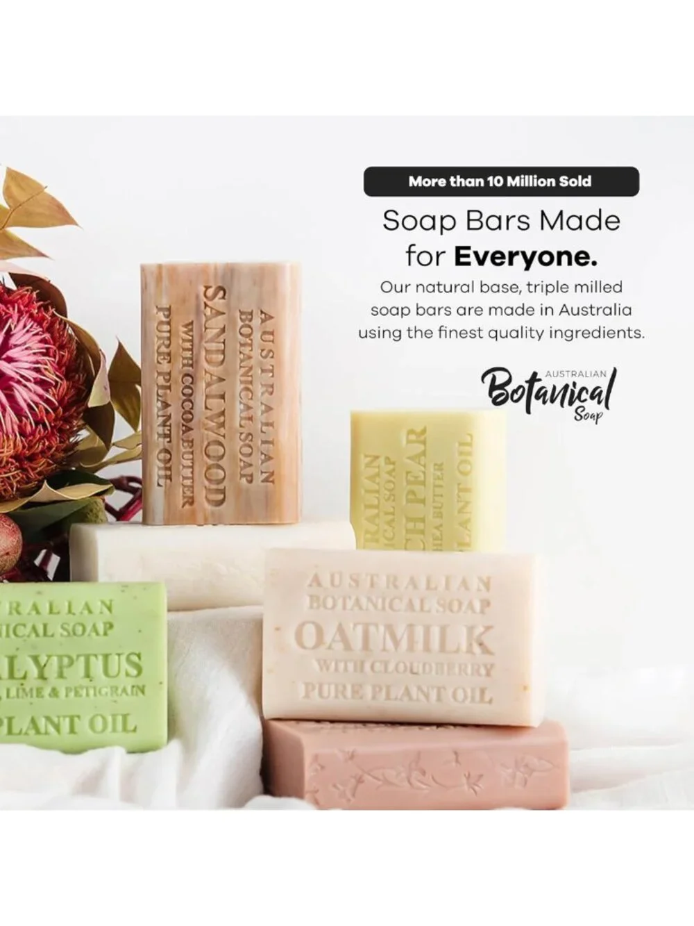 Natural Botanical Soap Variety Pack - Goat Milk, Eucalyptus, Manuka Honey & More